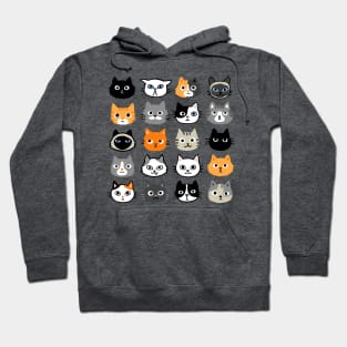 Assorted Cat Faces | Cool Kitty Lover's Hoodie